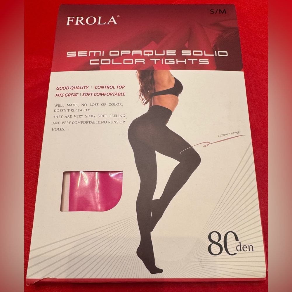 Solid pink Opaque Tights